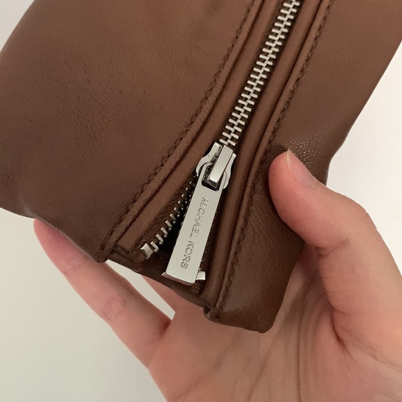 Michael Kors Genuine Leather Jacket Brown Size Small - Picture 8 of 11